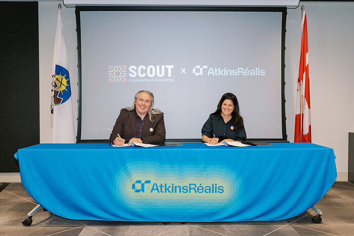 Left: Steven Vaivada, President and Founder of Scout Engineering & Consulting; Right: Stéphanie Vaillancourt, President, Canada, AtkinsRéalis
