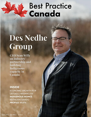 Sean Willy, CEO of Des Nedhe Group featured on the cover of Best Practice Canada
